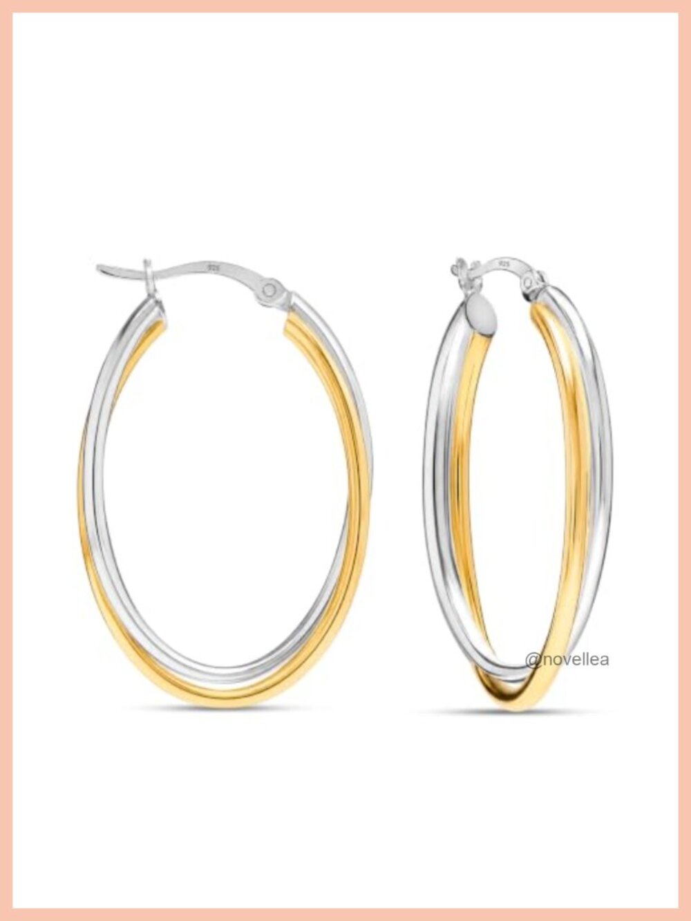 925 Sterling Silver Chunky Twisted Hoop Earrings for Women